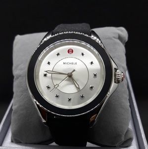 Michele Womens Cape Black Spinel Dial